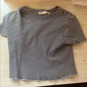 Striped Purple Blue and White Crop Top